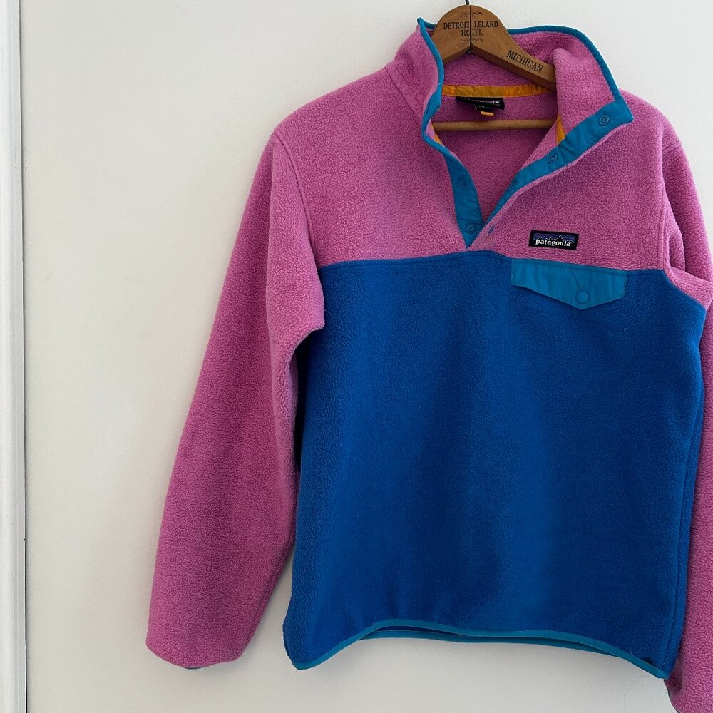 Patagonia Synchilla Snap-T Pullover – Women’s Small – Pink & Blue (HTF Colorway)